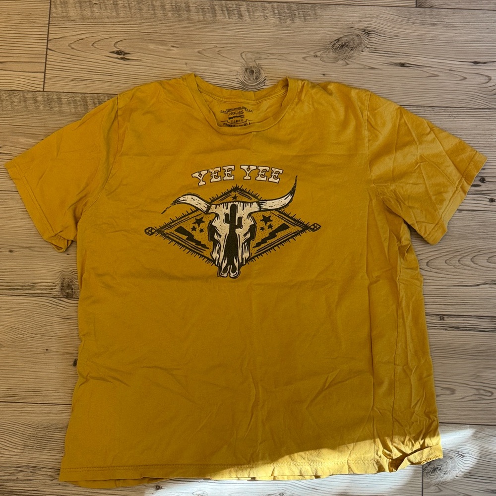 Yee Yee Brand Unisex Graphic Tee shirt size 2XL yellow skull western